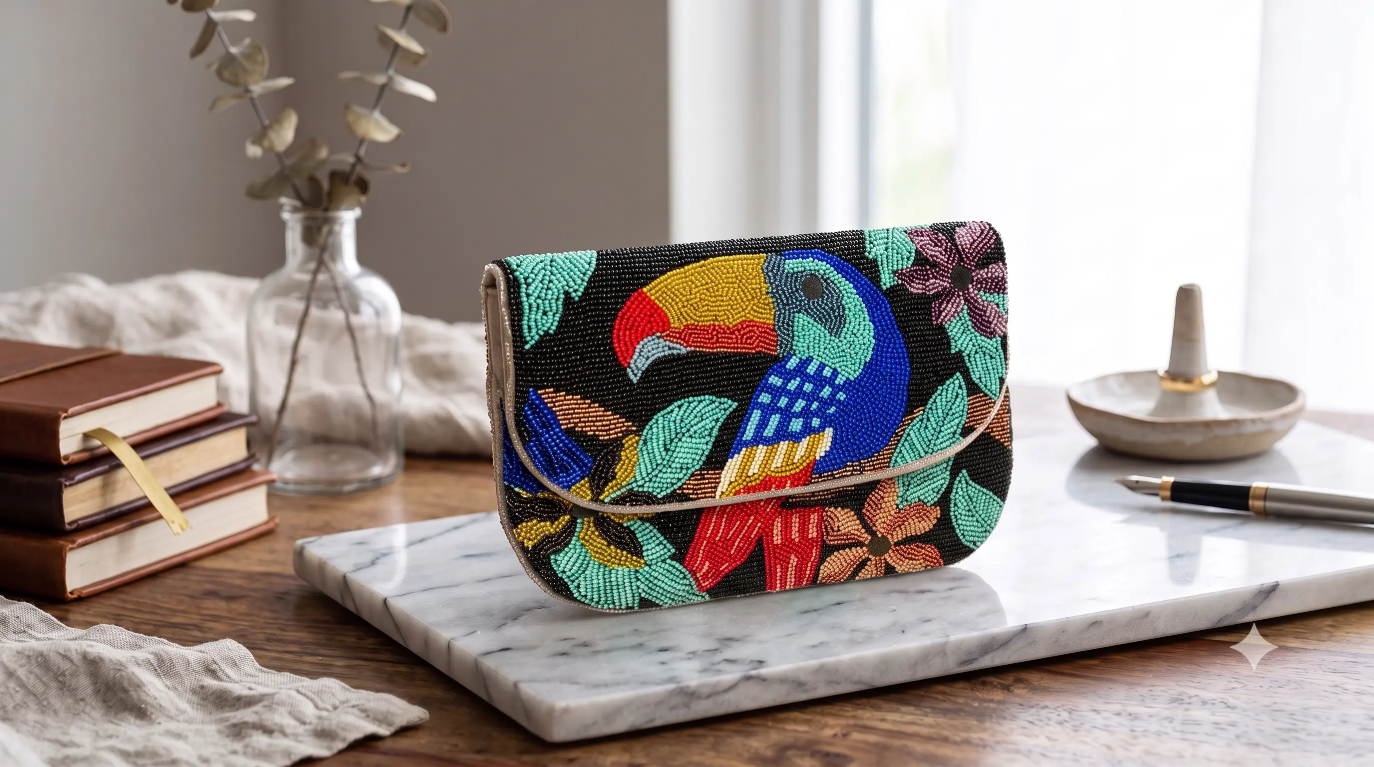 Parrot Beaded Bag