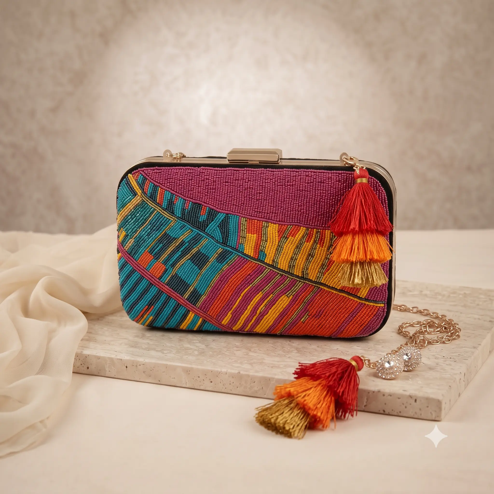 Beaded Envelope Clutch
